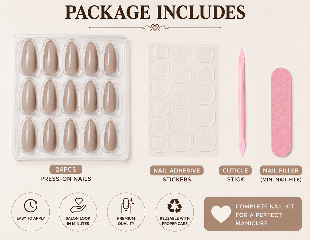 Blush Pink Glitter Press-On Nails