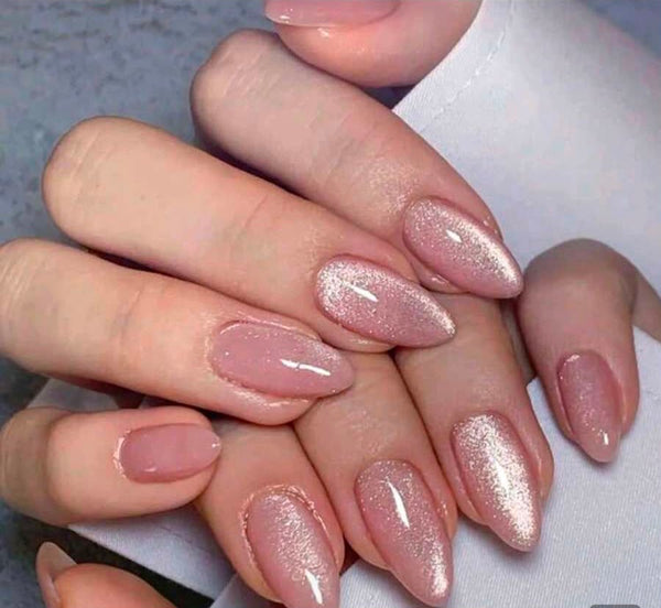 Blush Pink Glitter Press-On Nails