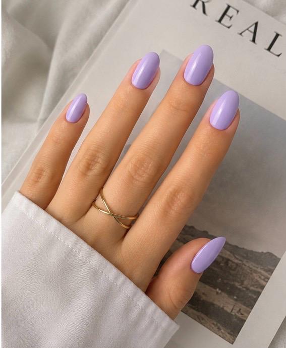 Pastel Lavender Almond Press-On Nails – 24PCS Premium Nail Set