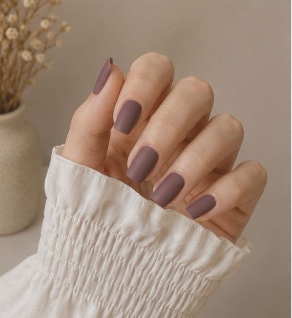 Matte Mauve Square Press-On Nails – 24PCS Premium Nail Set