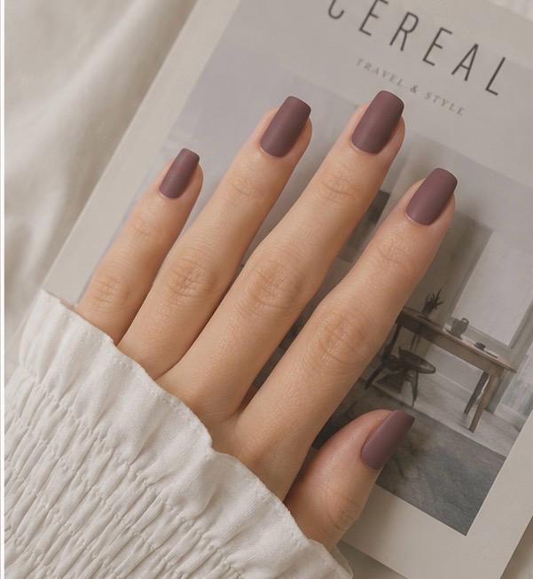 Matte Mauve Square Press-On Nails – 24PCS Premium Nail Set